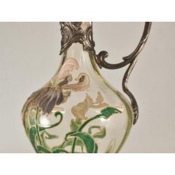 Aiguière En Verre émaillé Legras Monture Victor Saglier