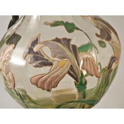 Aiguière En Verre émaillé Legras Monture Victor Saglier