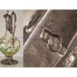 Aiguière En Verre émaillé Legras Monture Victor Saglier