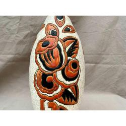Vase Ovoïde Boch Keramis en émaux à Décor de Fleurs Art Déco Stylisées